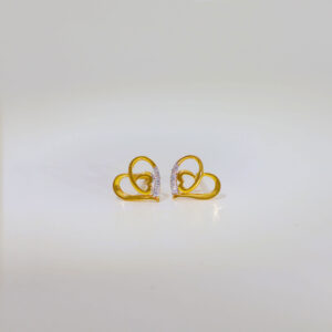 Shinny Heart Stone Stud Earrings