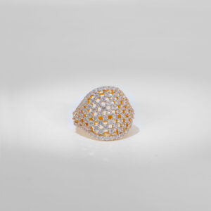 Gold Finish Cubic Zirconia Solitaire