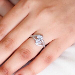 Duet Pear Diamond Ring