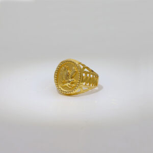 Viking Odin Eagle Bird Gold Gents Ring