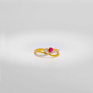 Gold Stone Ring With Ruby