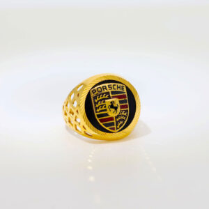 Porsche Logo Gents Gold Ring
