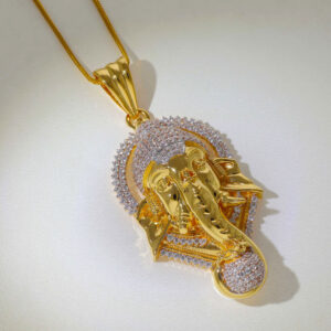 Ganesh Jii Gold Stone Pendent