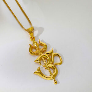 Designer OM and Trishul Gold Pendent