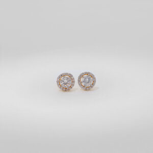 Naksha Halo Solitaire Stud Earrings