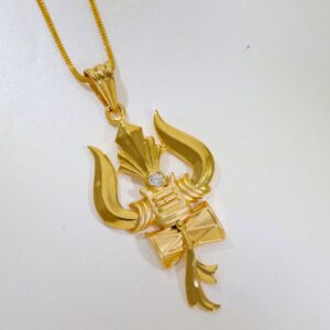 Trishul Stone Gold Pendent
