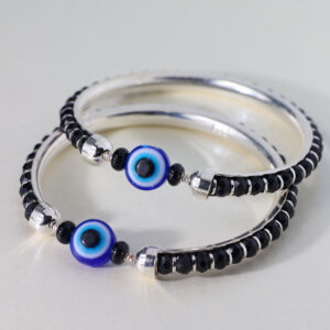 Mystic Silver Eclipse Bangles