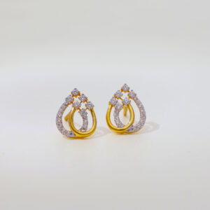 Carlton Gold Stone Stud Earrings