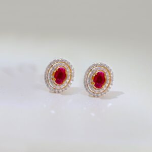 Ruby Gemstone Stud Earrings