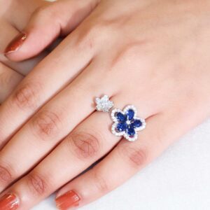 Celestial Sapphire Cluster Ring