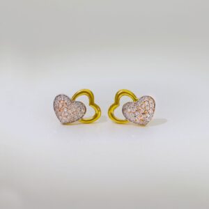Graceful Heart Stone Stud Earrings