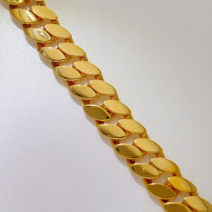 Oval Pattern Link Gold Bracelet For Men
