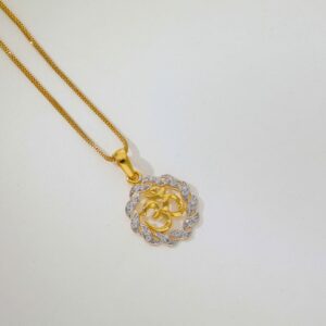Stylish OM stone Gold Pendent