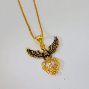 Eagle and Khanda Gold Gents Pendent