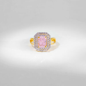 Light Pink Princess Cut Stone Ring