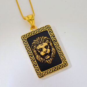 Black Plate Lion Gents Pendent