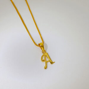 Lovely alphabet A gold pendant