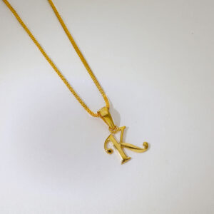 Lovely alphabet K gold pendant