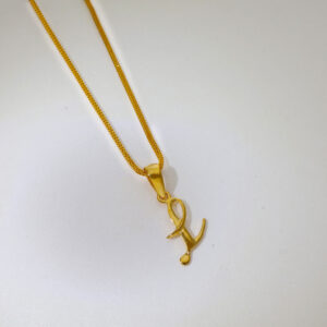 Lovely alphabet L gold pendant