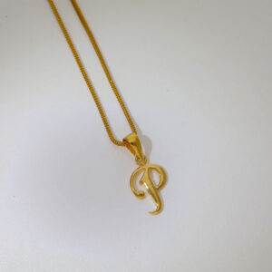 Lovely alphabet P gold pendant