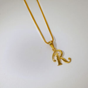 Lovely alphabet R gold pendant