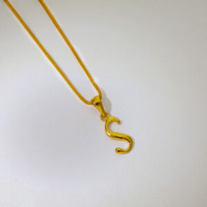 Lovely alphabet S gold pendant