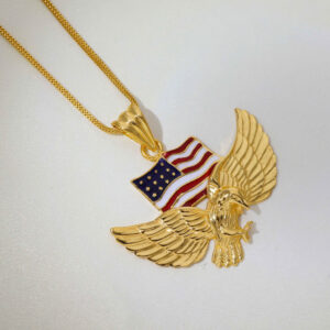 American Flag Eagle Cremation Urn Keepsake Ashes Memorial Pendent