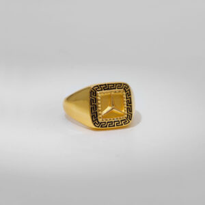 Gold Signet Square Gents Ring