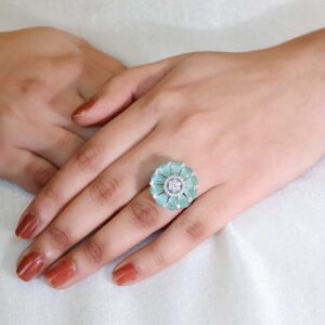 Mint Bloom Cocktail Ring