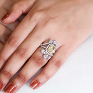 Golden Glow Silver Ring