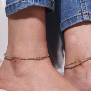 Twinkle Silver Twist Anklets