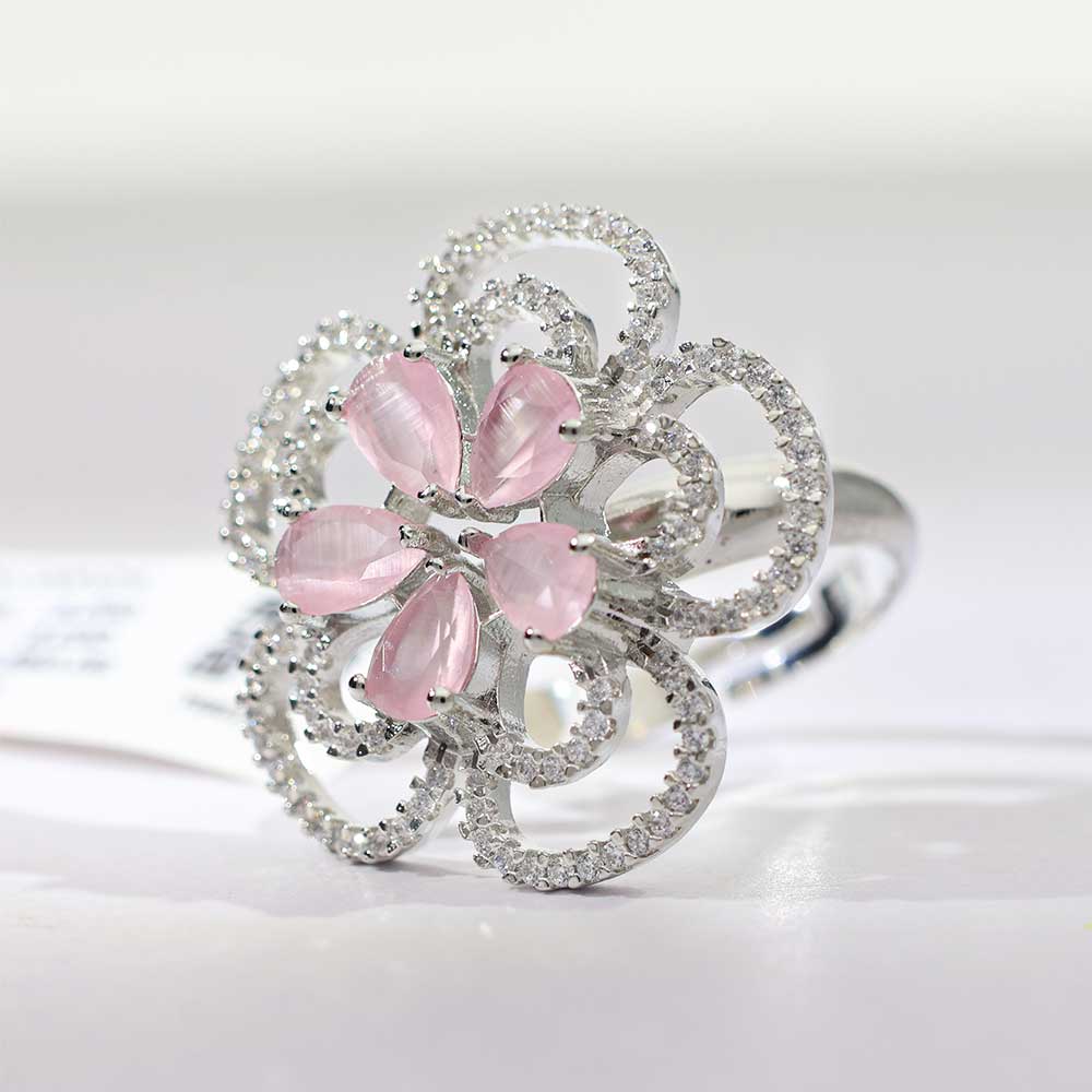 Rosé Petal Charm Ring - Image 4