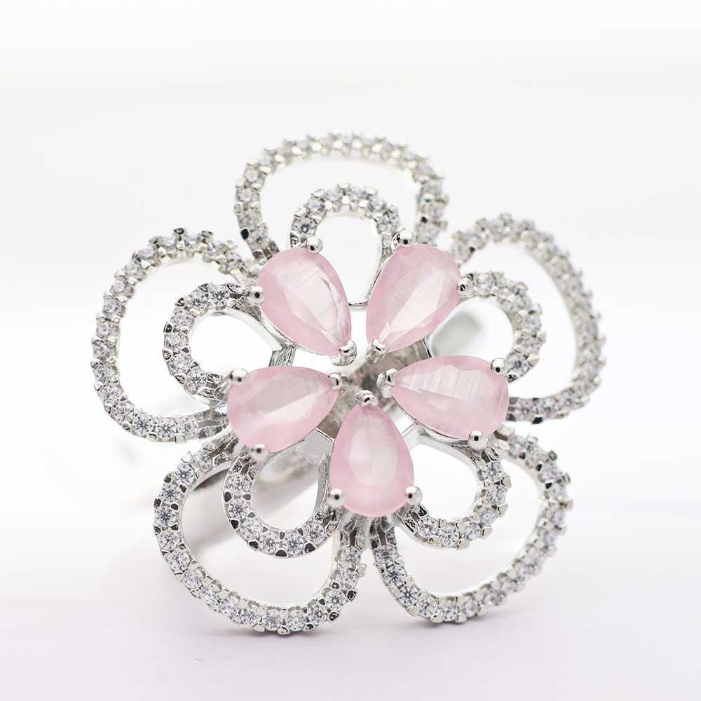 Rosé Petal Charm Ring - Image 2