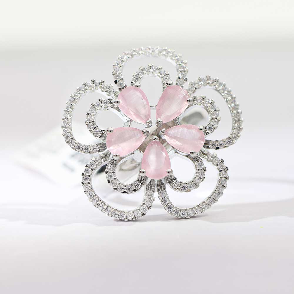 Rosé Petal Charm Ring - Image 5