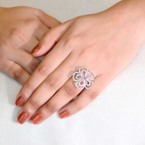 Rosé Petal Charm Ring