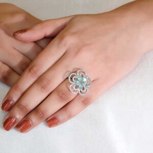 Serenity Mint Flower Ring